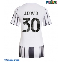 Camisa de Futebol Juventus Jonathan David #30 Equipamento Principal Mulheres 2025-26 Manga Curta